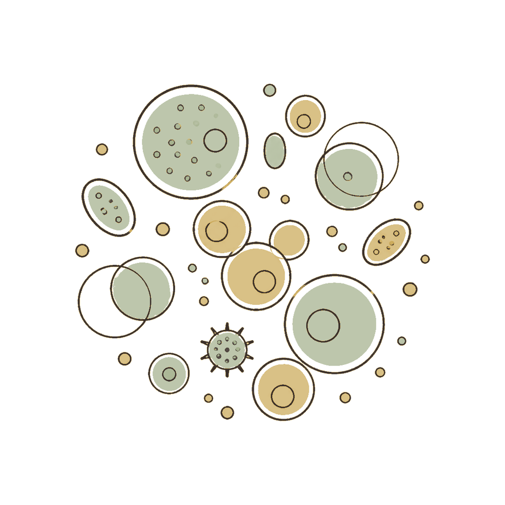 見えない微生物のイラスト
